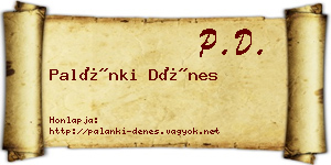 Palánki Dénes névjegykártya