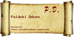 Palánki Dénes névjegykártya